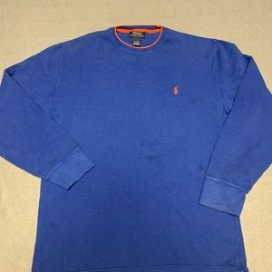 Polo Ralph Lauren thermal shirts men’s XL blue long sleeve cotton see front